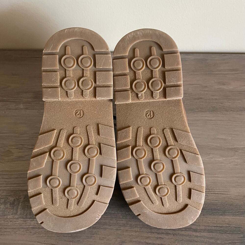 Sonoma Nicco Toddler Boys Boots Size 12 Cognac Brown Memory Foam Ankle Boots Box - Picture 6 of 11